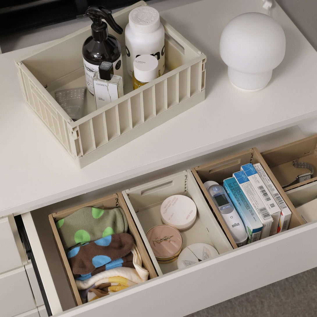 ubenkaku folding storage crate for drawer organization
