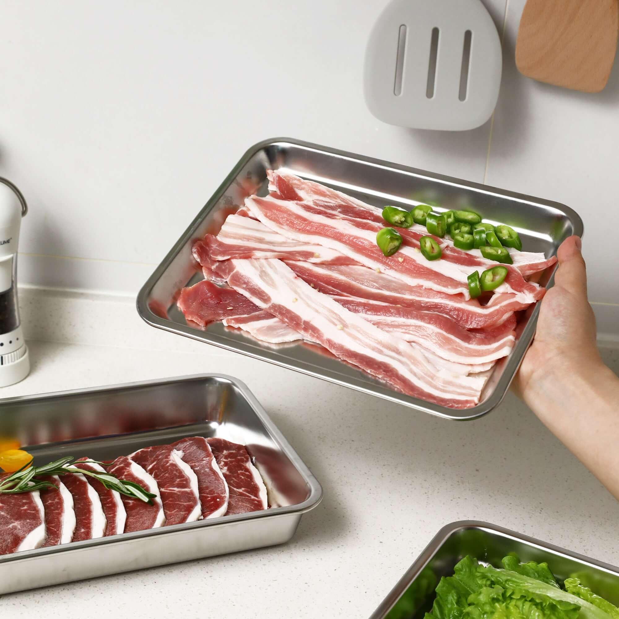 ubenkaku 18/8 stainless steel prep tray